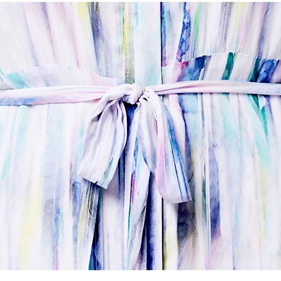 Side Stitch Flutter Sleeve Maxi Dress “watercolor” - Picture 3 of 8